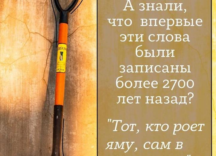 Не рой другому яму!